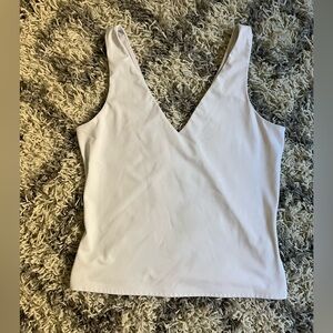 Women's V-Neck White Body Contour Top